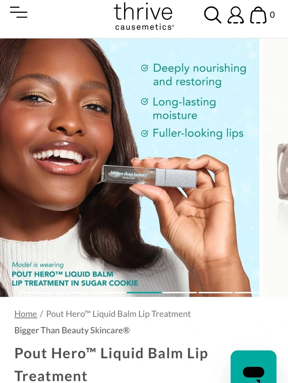 thrive causemetics Pout Hero Liquid Balm Lip Treatment — Gingerbread